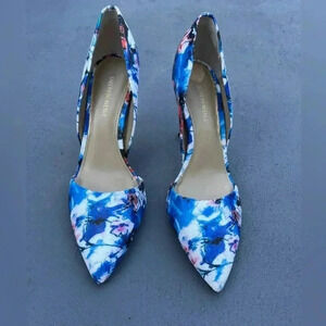 Saks Fifth Ave Felicity D'Orsay, 4-inch heel, Floral Print. EUC!